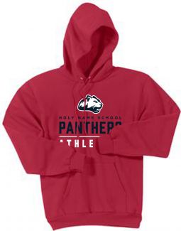 Fleece Pullover Hooded Sweatshirt, Red